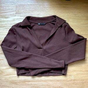 Zara Cropped Collared Shirt